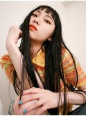 オン眉　ロングヘア　黒髪ロング　ストレート　暗髪