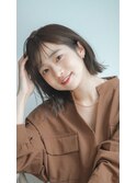 20代30代40代大人外ハネミディアム×小顔前髪あり