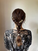 クレエ ヘアー デザイン(creer hair design)&nbsp;編み下ろし×ローポニーテール/アレンジ/結婚式