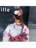 浴衣ヘアセット/浴衣ヘアアレンジ/浴衣着付け/花火着付け