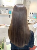 大人女性◆艶レイヤー前髪ピンクベージュ 髪質改善 縮毛矯正