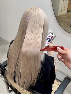 ドットハリス(.Hallis) ミルクティーベージュ/ケアブリーチ/髪質改善/レイヤーカット