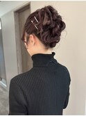 同窓会用お呼ばれヘアアレンジヘアセットアップスタイル