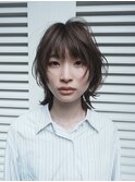 マッシュウルフカットカーリーヘアニュアンスヘア