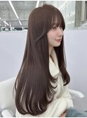 透明感ショコラグレージュ/顔周りカット/ロングレイヤー/表参道