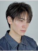マッシュセンターパートツーブロックフェザーパーマニュアンス