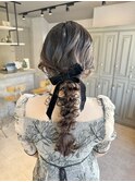 結婚式参列お呼ばれヘアセット編み下ろしヘアアレンジヘアメイク