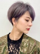 ピークアブー 原宿ハラカド(PEEK-A-BOO) マッシュショート/ラベンダーグレージュ/斜めバング/大人くせ毛