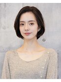 大人かわいい 小顔 ひし形ボブ前髪なし