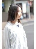 小顔ひし形 レイヤーカット 透明感カラー