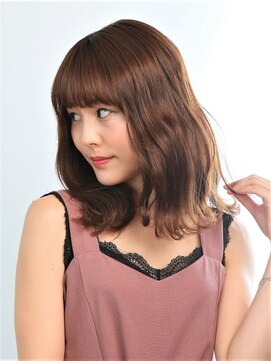 ウェーヴ アズシュガー 浜松佐藤店(wave as sugar) 〈wave佐藤店〉ふんわりカール ミディ 透明感ブランジュカラー