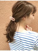 【lien.ai】夏のヘアアレンジ　フォギーベージュ　耳かけ