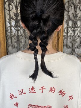 インディゴドロップ(indigo drop) hair arrange + inner blue