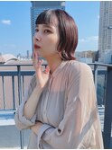 20代30代大人可愛い外ハネ/ミニボブ/前髪カット