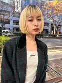 ハイトーンあご上ぷつっとボブ
