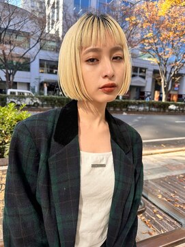 ミンクス 青山店(MINX) ハイトーンあご上ぷつっとボブ