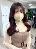 ダブルカラーピンクベージュベージュカラーケアブリーチレイヤー