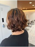 パーマスタイル、レイヤーボブ、ミディアムヘア