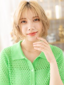 カバーヘア ブリス 戸田公園西口店(COVER HAIR bliss)&nbsp;ナチュラルハイトーン前下がりこなれボブa戸田公園20代30代40代