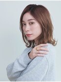 【人気カラー】グレージュ×外ハネミディアムボブ