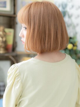 カバーヘア イヴ 戸頭店(COVER HAIR EVE) ★ぱっつん前髪ハイトーンカラー切りっぱなしボブ10代20代★1