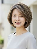 白髪ぼかしハイライトブリーチミルクティーベージュ