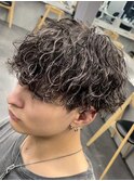 渋谷波巻きツイストスパイラルルーズパーマハイライト白髪染め 