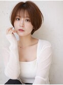 ナチュラルショート丸みマッシュボブ髪質改善/メイキー本厚木