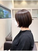 自然な丸みが残る縮毛矯正♪ショートボブ