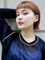 メリケンビューティーパーラー コウベ(MERICAN BEAUTY PARLOR KOBE) ぱつんとボブ。テラコッタカラー。