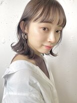 グレージュ/20代30代/くびれミディ/ミルクティーベージュ
