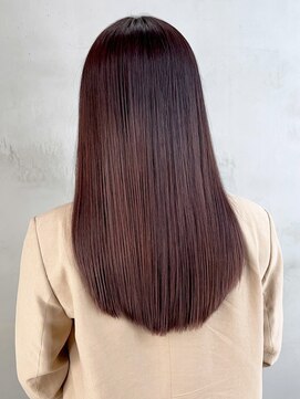 アイティーバイアルバム 藤沢店(IT by ALBUM) 艶ピンクブラウン_グレージュカラーボブウルフ_ba400951