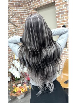 リンク(LinK) 最高級エクステ80本 ホワイトハイライトバレイヤージュ