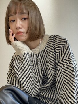 ロンドプロフィール 浦和(Lond profil) ミルクティーベージュ ボブスタイル