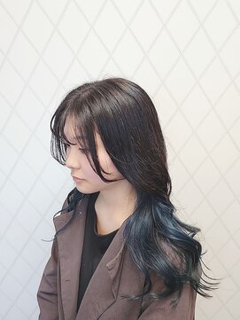サバ ヘアー スペース(SABA hair space) インナーカラーアクアグリーン