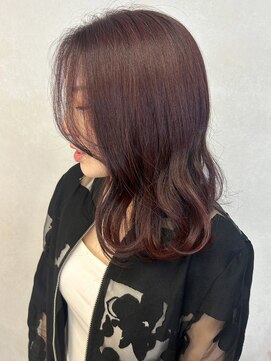 ミュラ(mulah) ワインレッドボルドーカラー*サイドバングくびれヘア