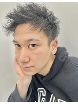 ロミーオム 本厚木(ROMMY. Homme)&nbsp;ツーブロック刈り上げツイストパーマアップバングメンズヘア