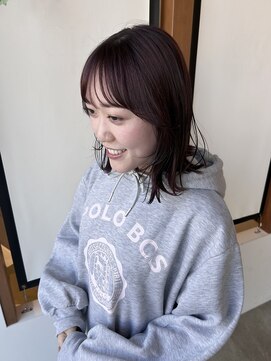 サラビューティーサイト 志免店(SARA Beauty Sight) 【志免】ボルドーピンクカラー×ミディアムレイヤー☆山之内