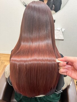 ムクヘアー(muk hair) 髪質改善×ピンクラベンダーグロスカラー