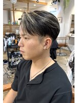 ミモザワークス(Mimosa Works)&nbsp;シースルーバング　メンズメッシュ　自然に、曲がる縮毛矯正