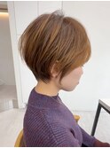 ショート/オリーブカラー/髪質改善/白髪ぼかし/小顔