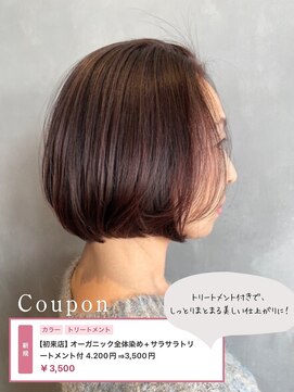 オーガニック全体染め+サラサラトリートメント