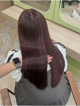 イオエ 西梅田(ioe) ブリーチなしカラー／髪質改善/ミルクティーベージュ/小顔へア