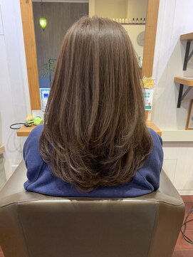 アンプリフィア(amplifier) レイヤーカット×柔らかアッシュグレー