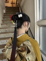 シュガー 盛岡(SUGAR)&nbsp;◯ 振袖　成人式　ハイポニー　カチモリ風 ポニーテールリング○
