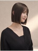 イメチェン/艶カラーグレージュボブ/前髪/[表参道/原宿]