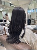 ミディアムヘア、ショコラベージュ、ボブルフ、ベビーバング