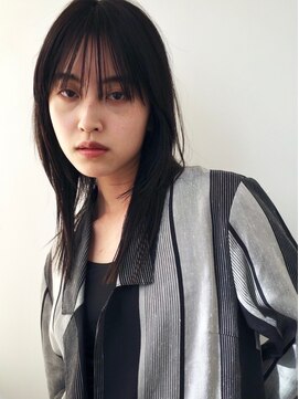 チェリッシュ 亀有(CHERISH) ナチュラル×モードな黒髪シースルーバンクのセミロング