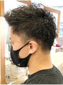 MEN'S HAIR &nbsp;センターパート　ツイストスパイラル　コンマヘア