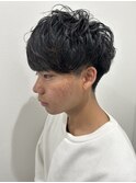 メンズマッシュツーブロックシャドウパーマニュアンスパーマ眉毛